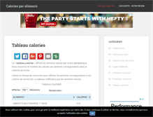 Tablet Screenshot of caloriesparaliments.com